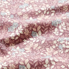 Cotton Flannel Autumn flower meadow – plum, 