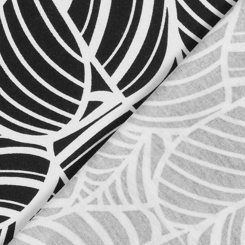 Abstract leaves viscose jersey – black/white, image number 5