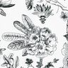 Decor Fabric Half Panama picturesque flowers – white/black,  thumbnail number 5