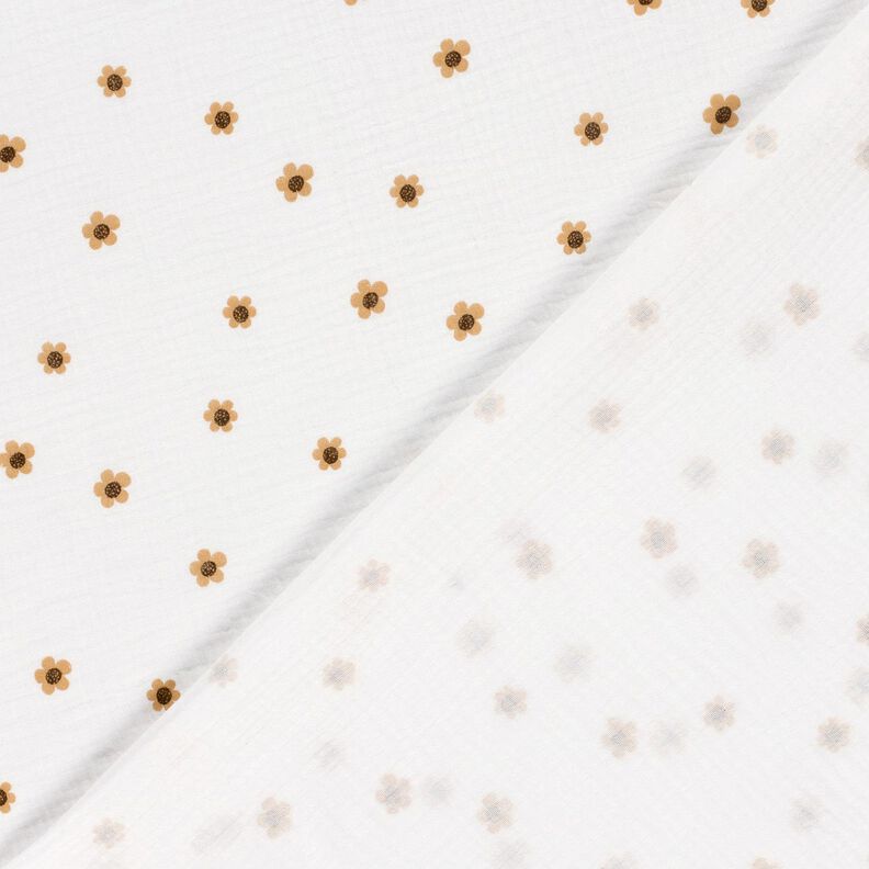 Double Gauze/Muslin Sunflowers – ivory/antique gold,  image number 4