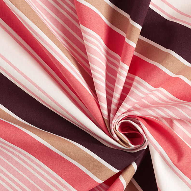 Cotton horizontal stripes – white/lobster,  image number 3