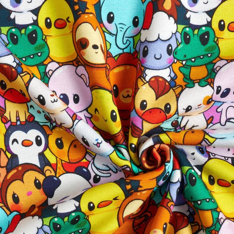 Alpine Fleece cute animal menagerie Digital Print – lemon yellow,  image number 3