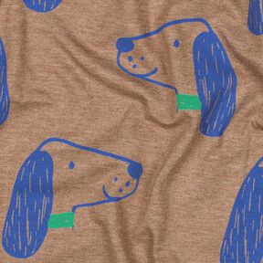 Cotton Jersey Dogs | Poppy Fabrics – light brown/royal blue, 