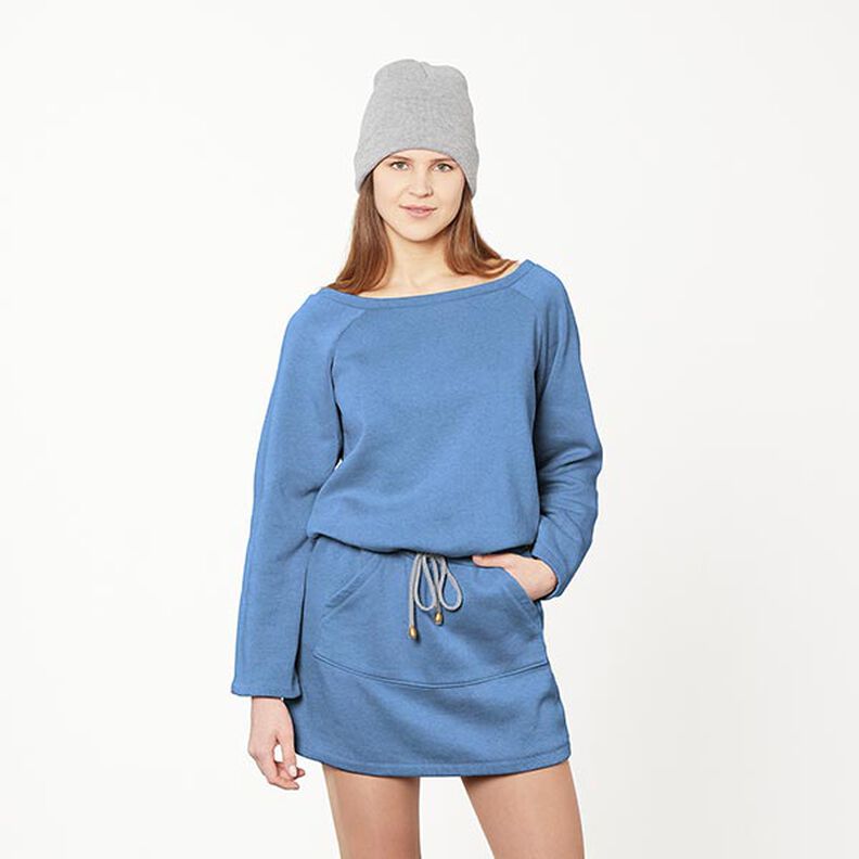 Brushed Sweatshirt Fabric – denim blue,  image number 7