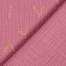 Double Gauze/Muslin Foil Print leaves – raspberry/gold,  thumbnail number 5