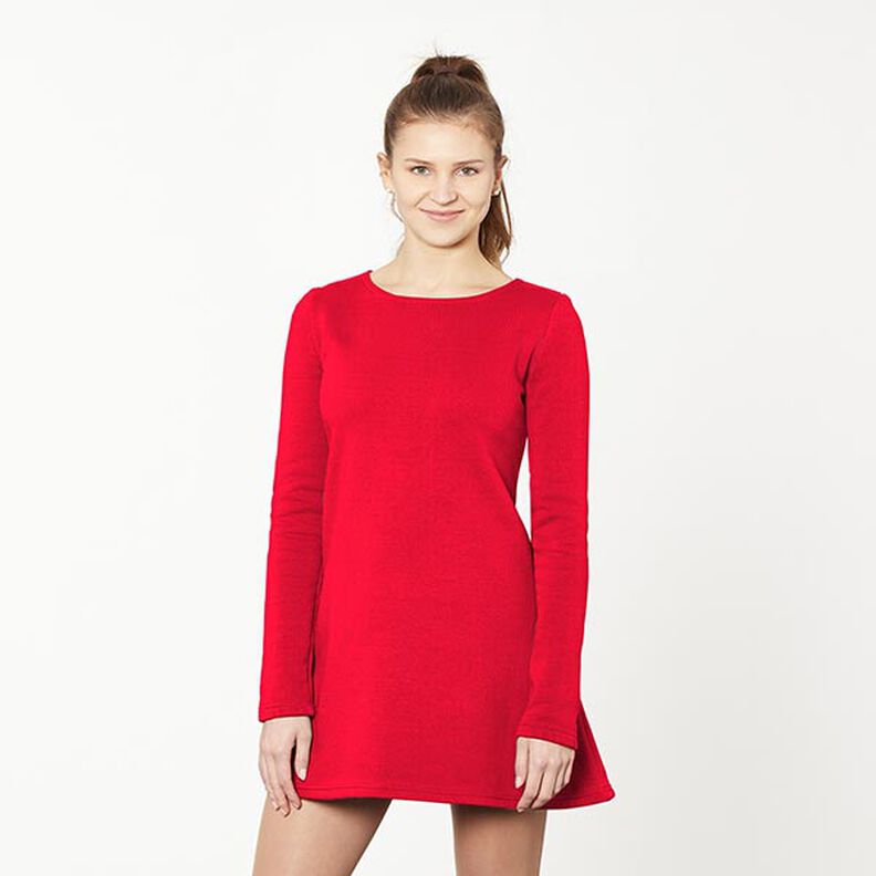 Light Cotton Sweatshirt Fabric Plain – red,  image number 6