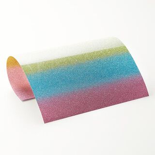 Glitter Rainbow Iron-On Transfer Sheet Din A4 – turquoise/pink, 