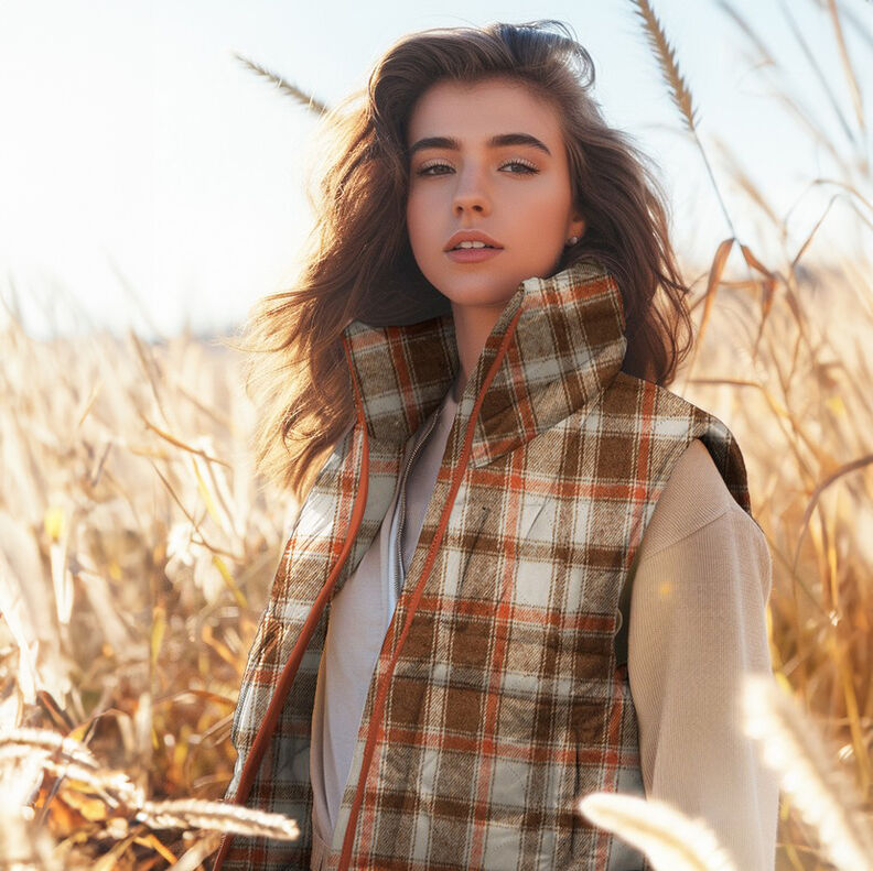 Quilted Fabric Flannel checked | Poppy Fabrics – beige, image number 7