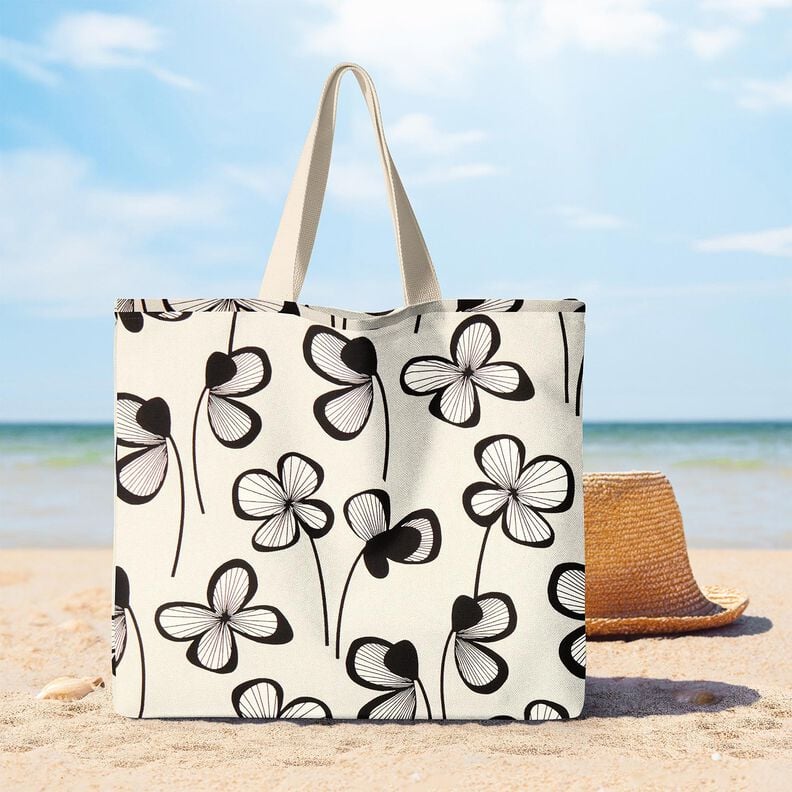 Decor Fabric Half Panama abstract clover &ndash; natural/black,  image number 7