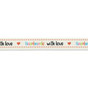 Handmade with Love Ribbon [ 15 mm ] – offwhite/brown, 