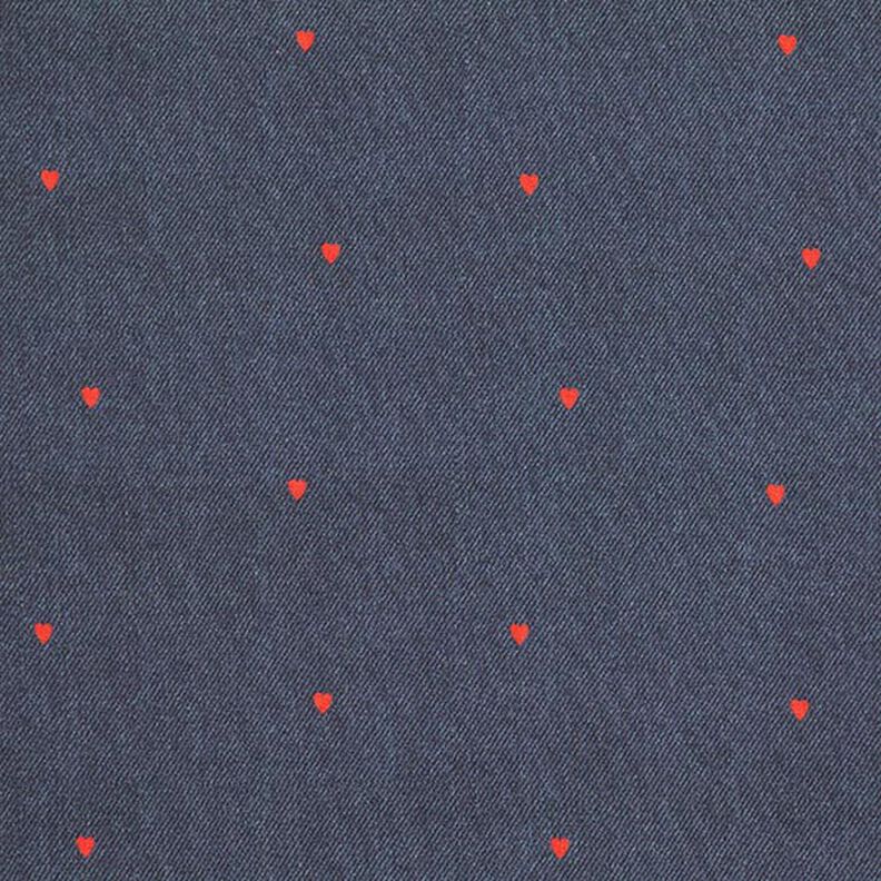 Cotton Jersey Jeans look hearts Digital Print – blue grey/fire red, image number 1