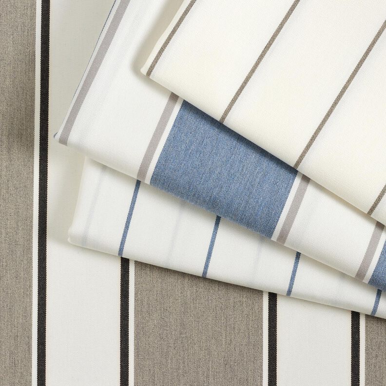 Outdoor Fabric Canvas Mixed stripes – white/grey,  image number 5