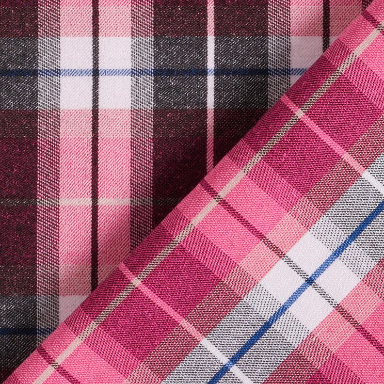 Stretch trouser fabric large check – black/intense pink,  image number 4