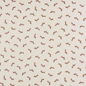 Decor Fabric Half Panama Dachshunds – natural/medium brown, 