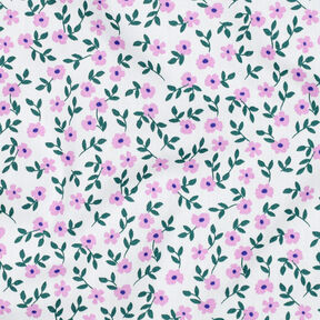 GOTS Cotton Poplin Ditsy Flowers | Poppy Fabrics – white/pink, 
