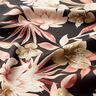 Satin crepe magnolias with palm leaves – black/beige,  thumbnail number 2