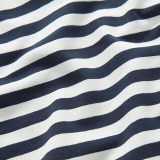 French Terry Yarn-Dyed Stripes – offwhite/navy blue, 
