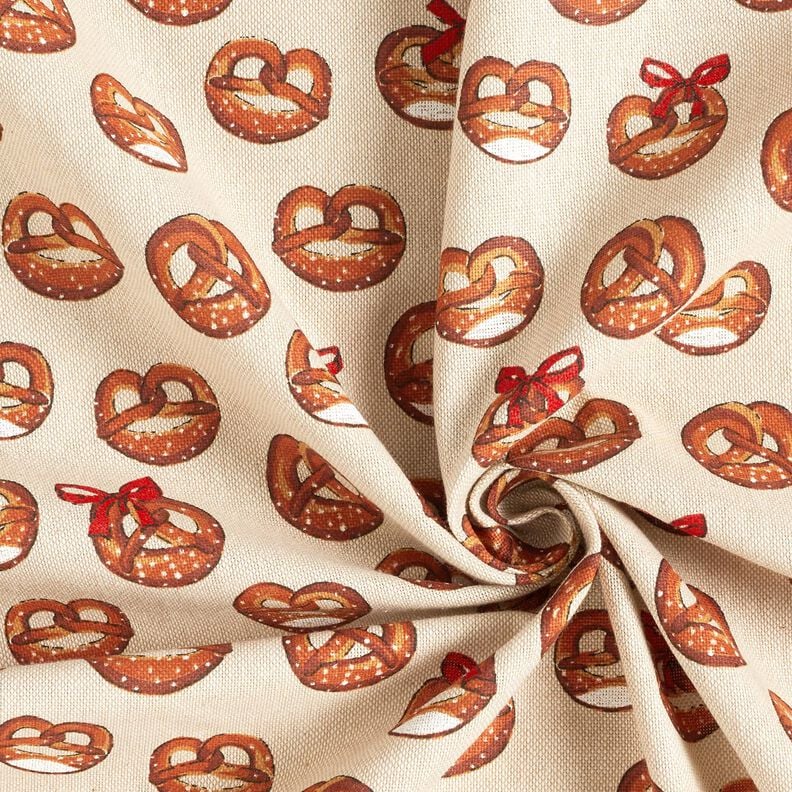 Decor Fabric Half Panama pretzels – brown/natural,  image number 3