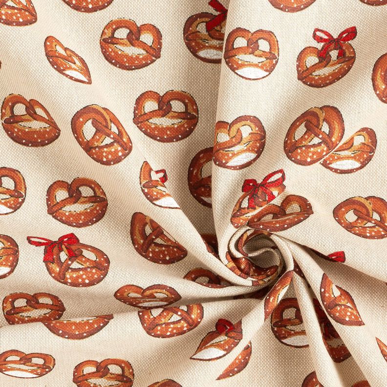 Decor Fabric Half Panama pretzels – brown/natural, image number 3