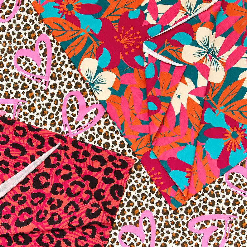 French Terry Leo and flowers – pink/orange, image number 7