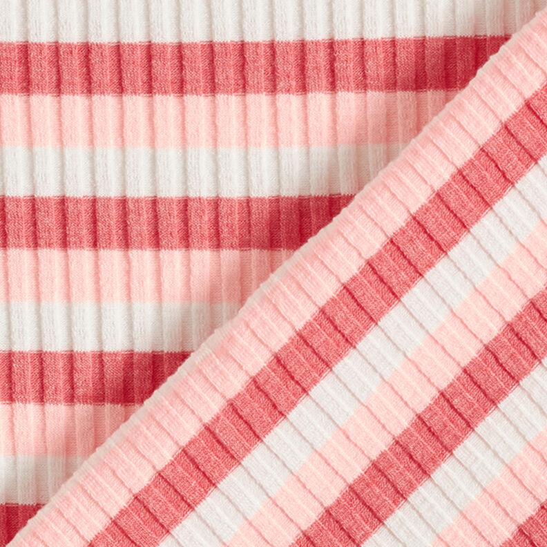 Horizontal stripe ribbed knit – light pink/lobster,  image number 4