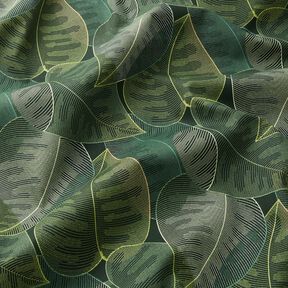 Decor Fabric Cotton Twill minimalist leaves – dark green, 