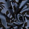 viscose fabric lush leaves  – blue grey/black,  thumbnail number 3