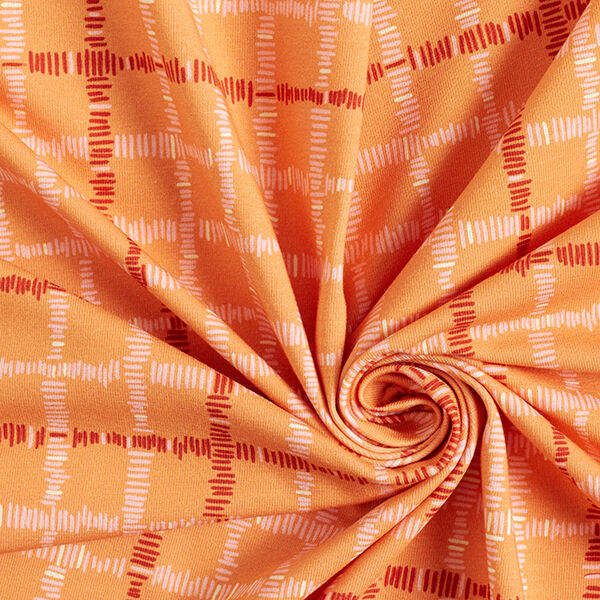 GOTS Cotton Jersey Checks | Tula – orange/terracotta,  image number 3