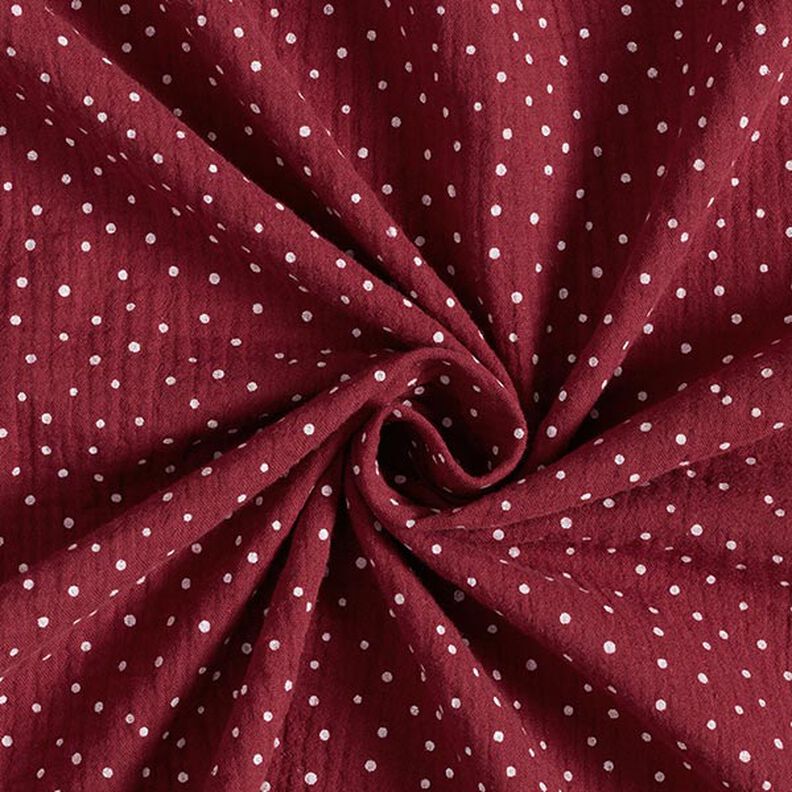 Double Gauze/Muslin Polka Dots – berry/white,  image number 3