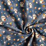 Alpine Fleece Autumn owl Digital Print – steel blue,  thumbnail number 3