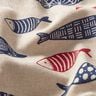Decor Fabric Half Panama abstract school of fish – berry/natural,  thumbnail number 2