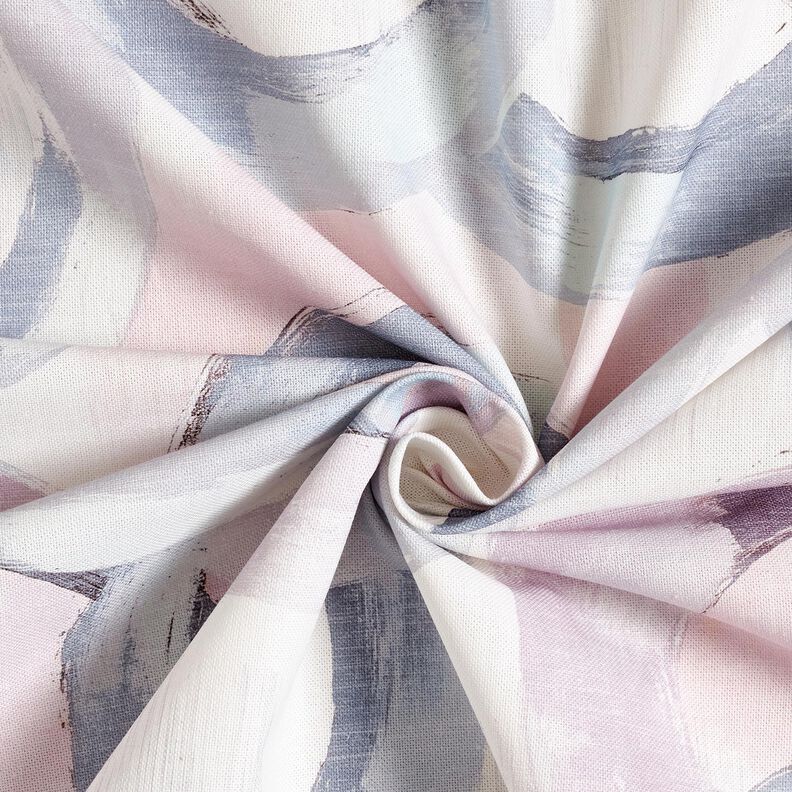 Decor Fabric Half Panama abstract rings – pastel mauve/blue, image number 3