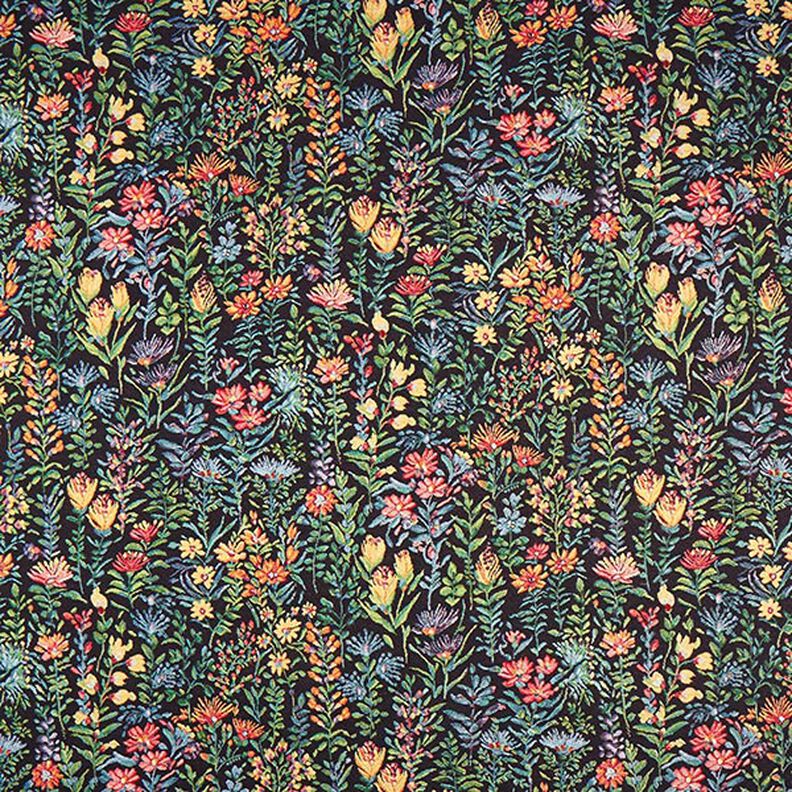 Decor Fabric Tapestry Fabric Small flowers – black,  image number 1