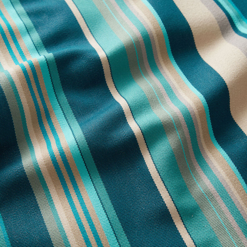 Outdoor Deckchair fabric Longitudinal stripes 45 cm – almond/petrol,  image number 3