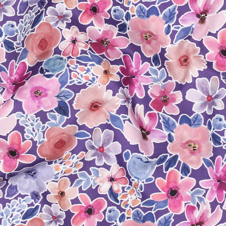 Cotton Poplin Flowers | Poppy Fabrics – red lilac,  image number 2