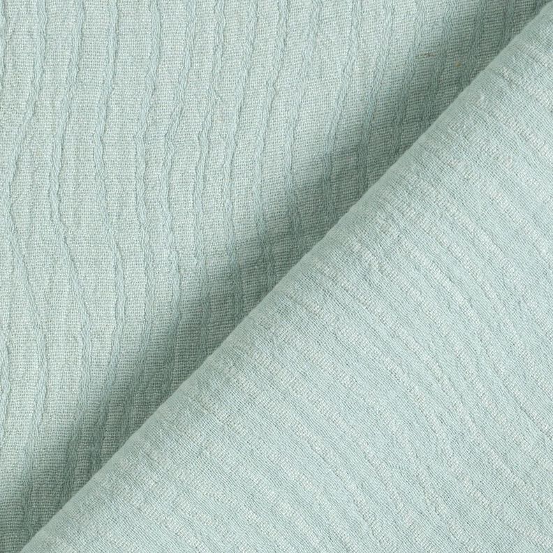 Linen Cotton Blend Jacquard Wave Pattern – pale mint,  image number 1