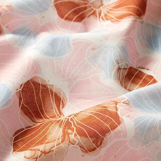 GOTS Cambric Shell flowers | Tula – offwhite/light blue, 