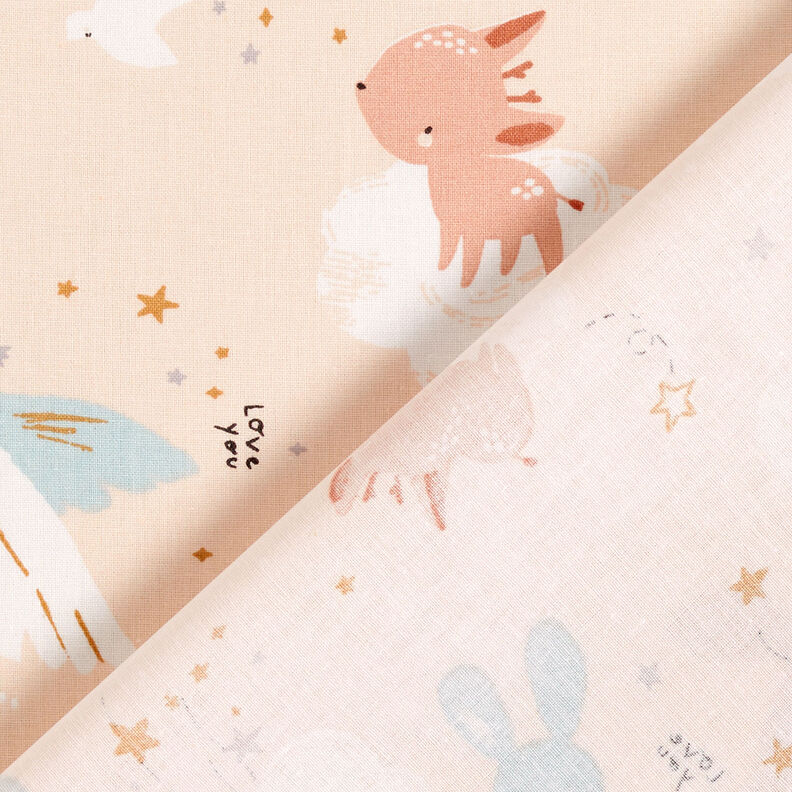 Cotton Poplin Animals in the Cloud World – light beige,  image number 5