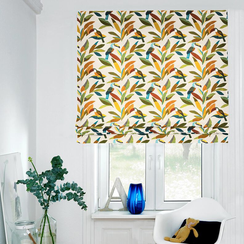 Decor Fabric Panama Toucan – natural/green,  image number 6