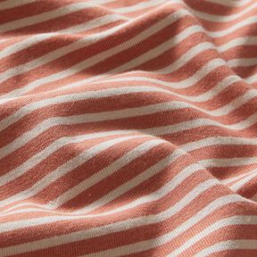 Narrow Stripes Cotton Jersey – anemone/terracotta, 