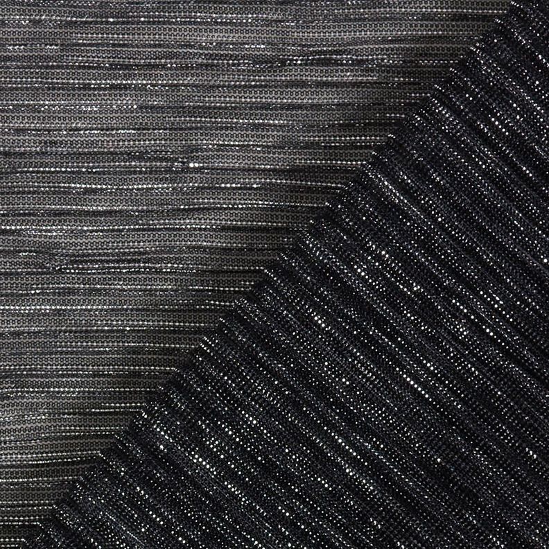 Transparent pleated glitter stripes – black,  image number 4