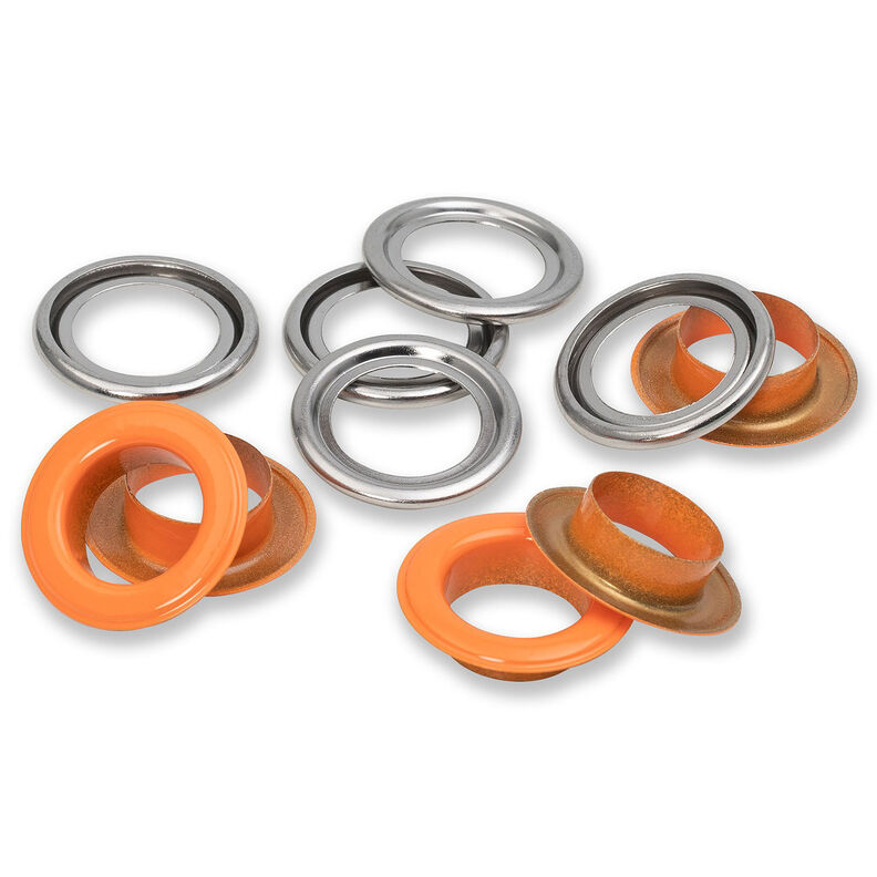 Eyelets with washers [15 pieces | Ø 14 mm] | Prym – orange/metallic silver,  image number 2
