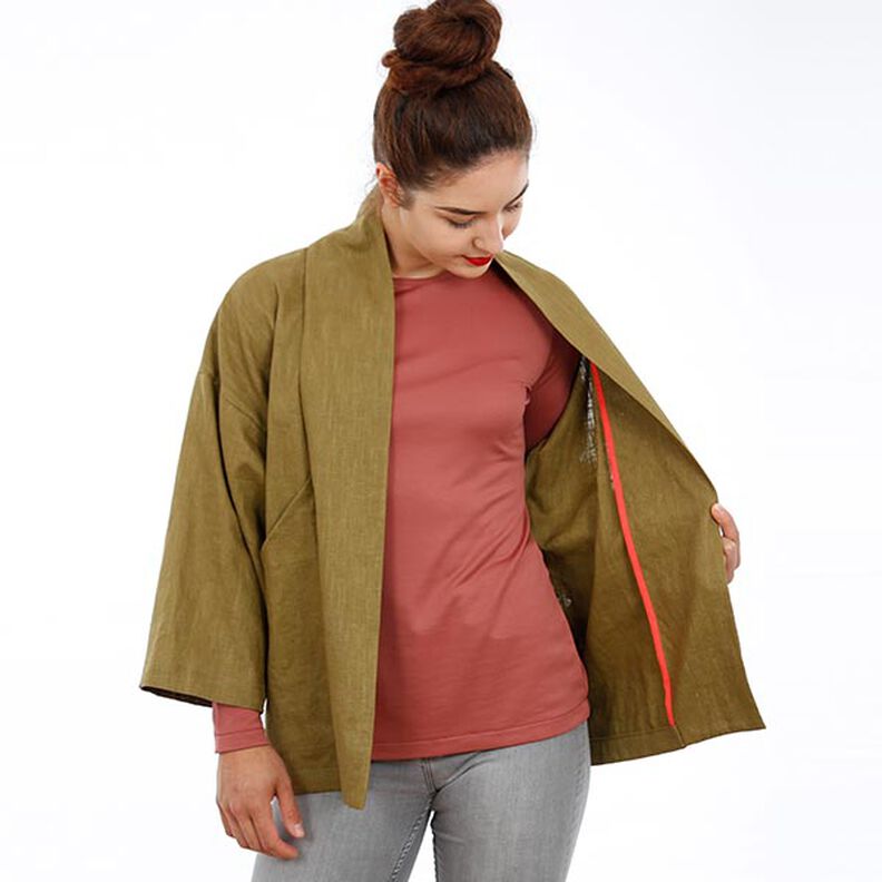 WOMAN SINA - kimono jacket with slanted pockets, Studio Schnittreif  | XS -  XXL,  image number 3