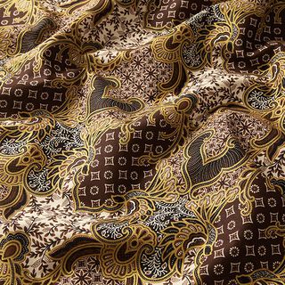 Cotton fabric rich ornaments – brown/gold, 