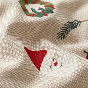 Decor Fabric Half Panama Christmas decoration mix – natural/red, 
