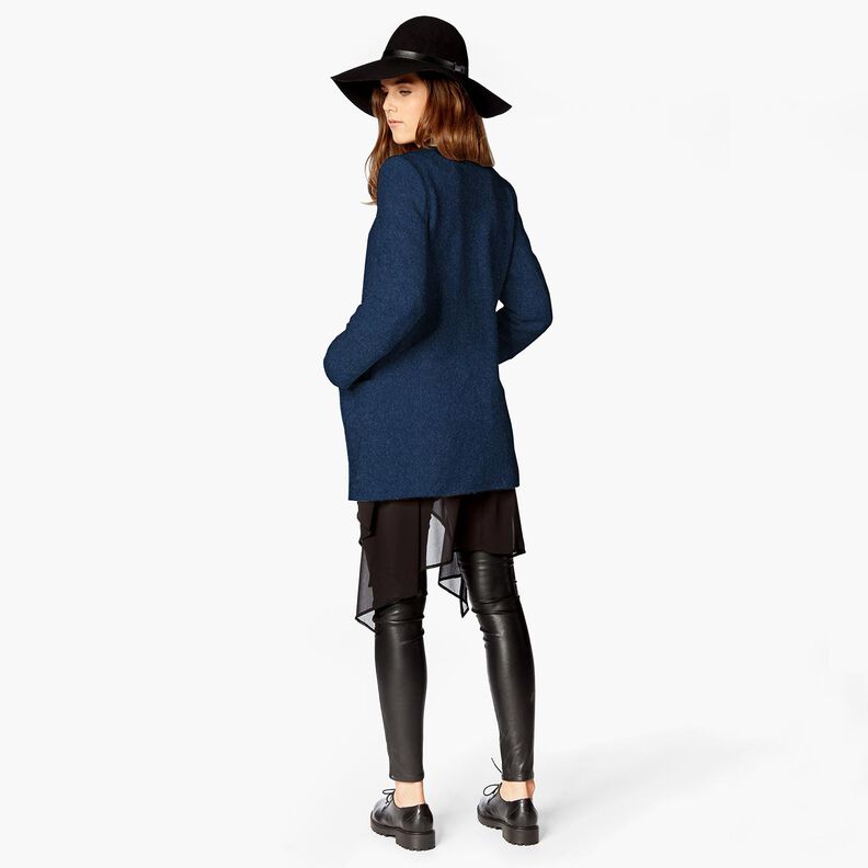Wool fleece pure new wool Plain – navy blue, image number 5