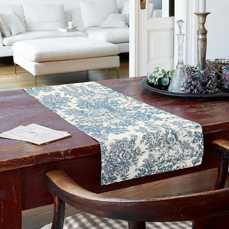 Decor Fabric Canvas Toile de Jouy 280 cm – blue,  image number 8