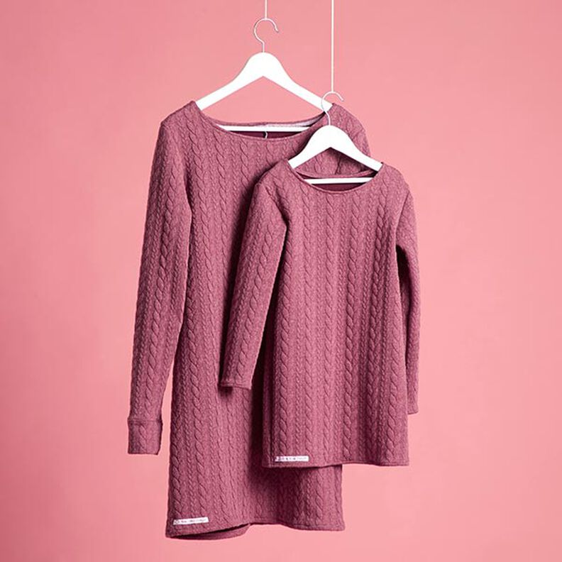 Cabled Cloque Jacquard Jersey – raspberry,  image number 6