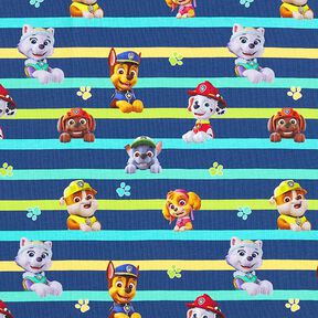 Cotton Jersey Licensed Fabric Paw Patrol striped | Viacom – navy blue, 