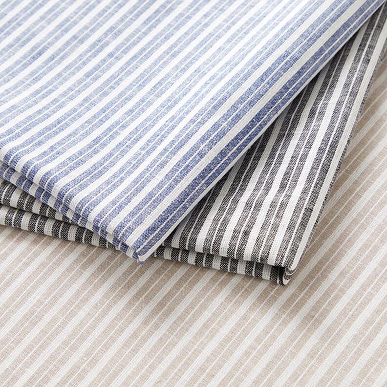 Linen Cotton Blend Wide Stripes – beige/offwhite,  image number 7